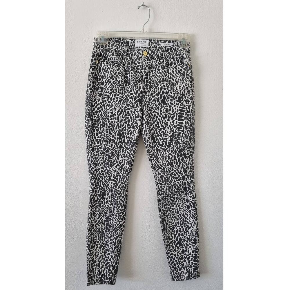 Frame Le High Skinny Abstract Animal Print Jeans Women's Size 28